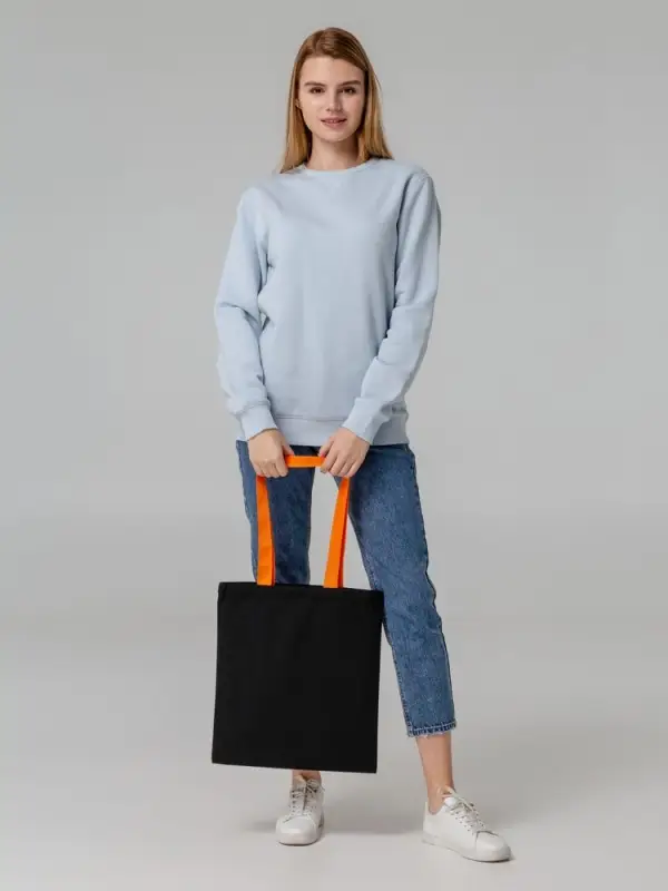 Холщовая сумка BrighTone, черная с черными ручками Холщовая сумка BrighTone, черная с черными ручками