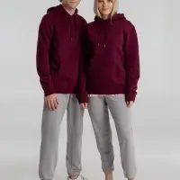 Толстовка с капюшоном унисекс King, бордовая, размер XS