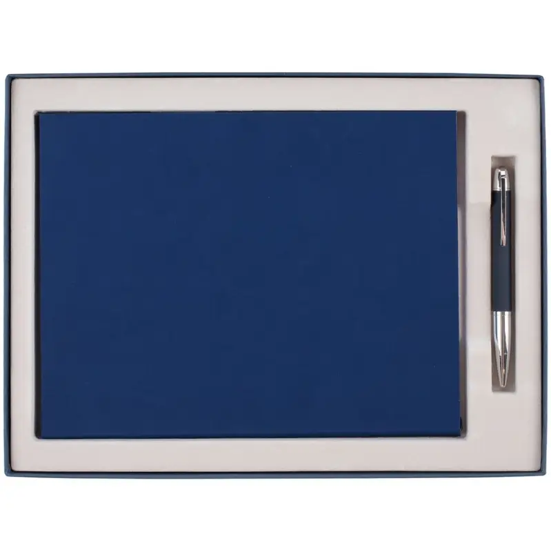 Коробка Roomy с ложементом под ежедневник А4 и ручку, синяя Коробка Roomy с ложементом под ежедневник А4 и ручку, синяя