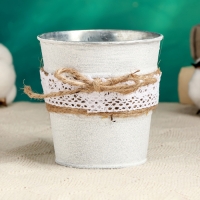 Кашпо "Ведерко Линдберг" белое, 9х9х9,5см