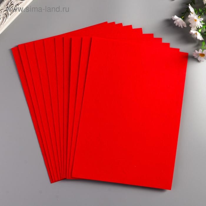 Фетр мягкий 1 мм "Красный" набор 10 листов формат А4