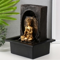 Фонтан настольный от сети, подсветка "Будда медитация в гроте" 21х17,5х26 см