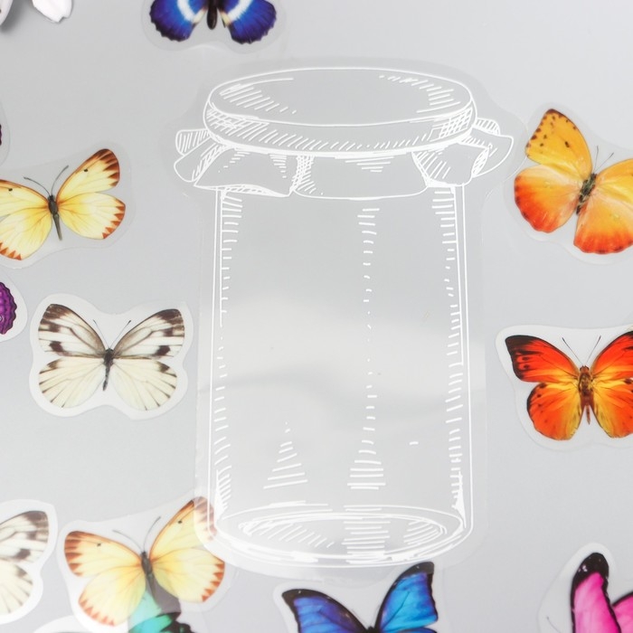 Наклейки для творчества Наклейки для творчества "Бабочки в банке" набор 35 шт 13,3х9,2 см