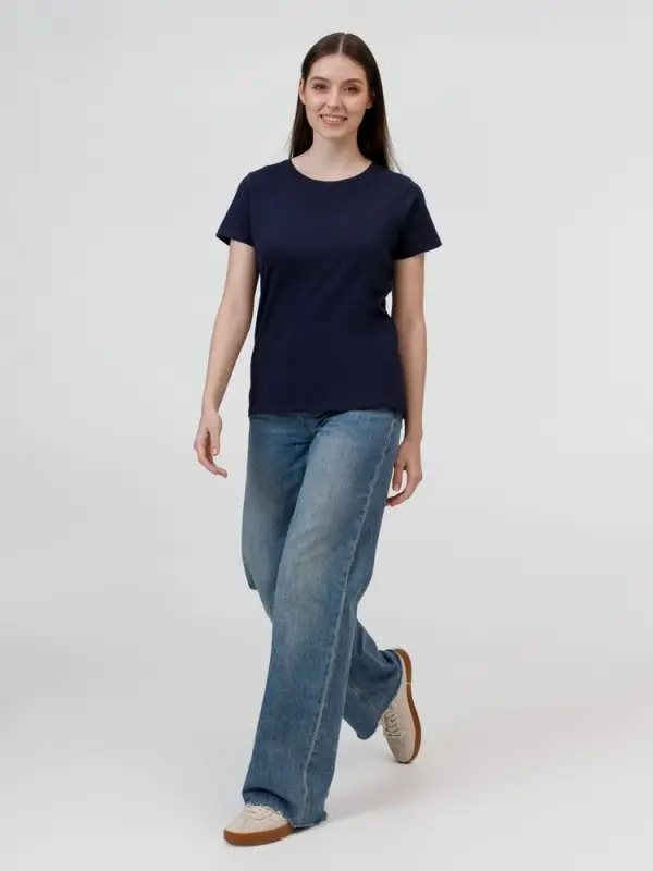 Футболка женская E150 темно-синяя, размер XXXL