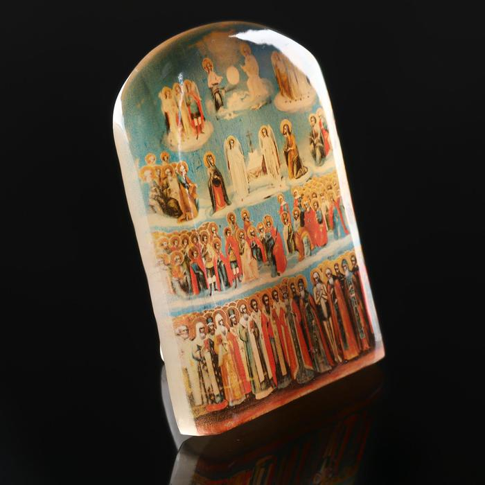 Икона с подставкой Икона с подставкой "Всех Святых", селенит