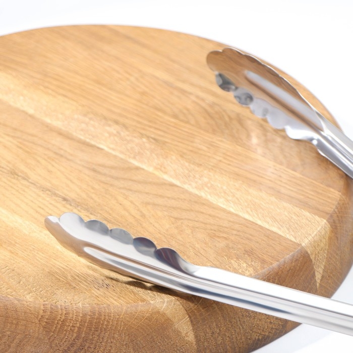 Щипцы кухонные Доляна &laquo;Лист&raquo;, 28,5 см, цвет серебристый