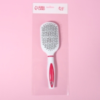 Расчёска массажная, вентилируемая, 6,5 &times; 23,5 см, цвет белый/красный