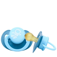 Соска - пустышка латексная классическая &laquo;Космонавт&raquo;, от 3 мес., цвет голубой