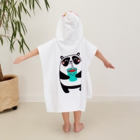 Полотенце-пончо детское махровое Крошка Я &laquo;Панда&raquo; 60х120см, 100% хлопок, 300гр/м2