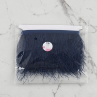 Тесьма с перьями страуса, 8-10 см, 5 &plusmn; 0,5 м, цвет тёмно-синий