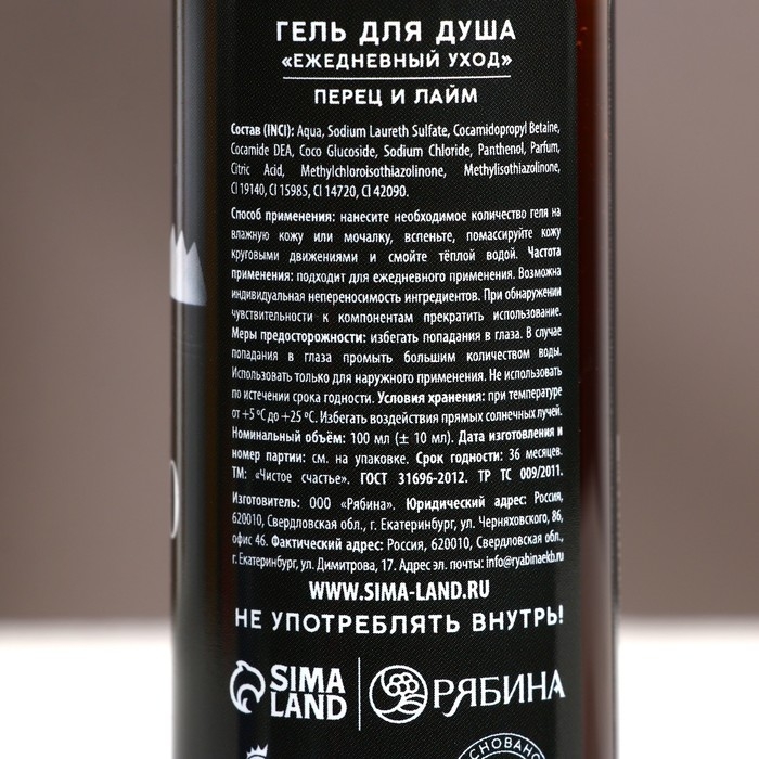 Новый Год. Гель для душа &laquo;Удачного года!&raquo;, 100 мл, аромат перца и лайма