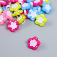 Набор пуговиц декоративных пластик "Цветочек со вставкой" набор 30 шт 1,4х1,4 см МИКС Набор пуговиц декоративных пластик "Цветочек со вставкой" набор 30 шт 1,4х1,4 см МИКС