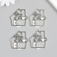 Декор для творчества металл "Дом любви" серебро 4,2х3,9 см Декор для творчества металл "Дом любви" серебро 4,2х3,9 см