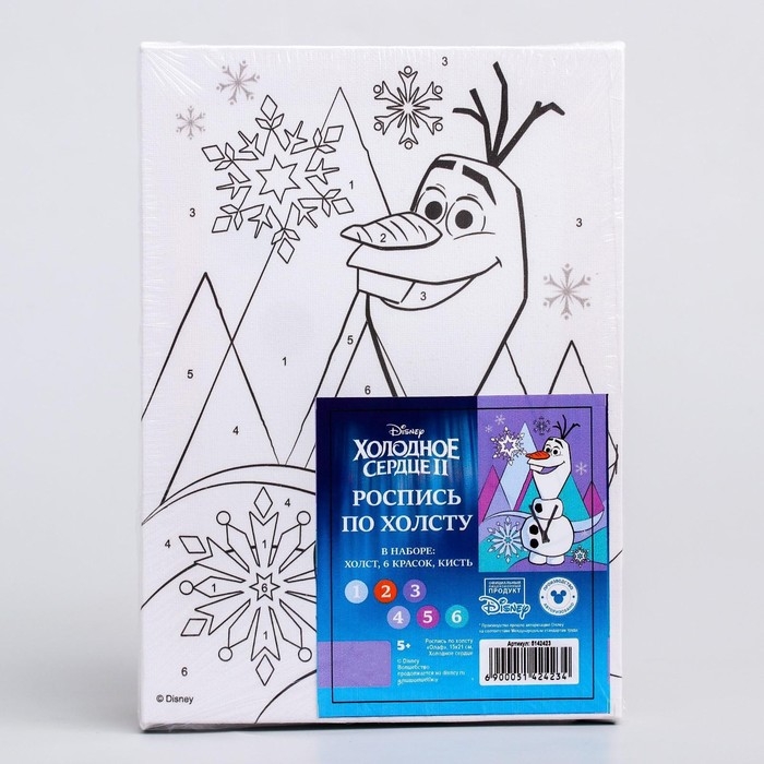 Картина по номерам для детей Картина по номерам для детей "Олаф" 21х15 см, Холодное сердце
