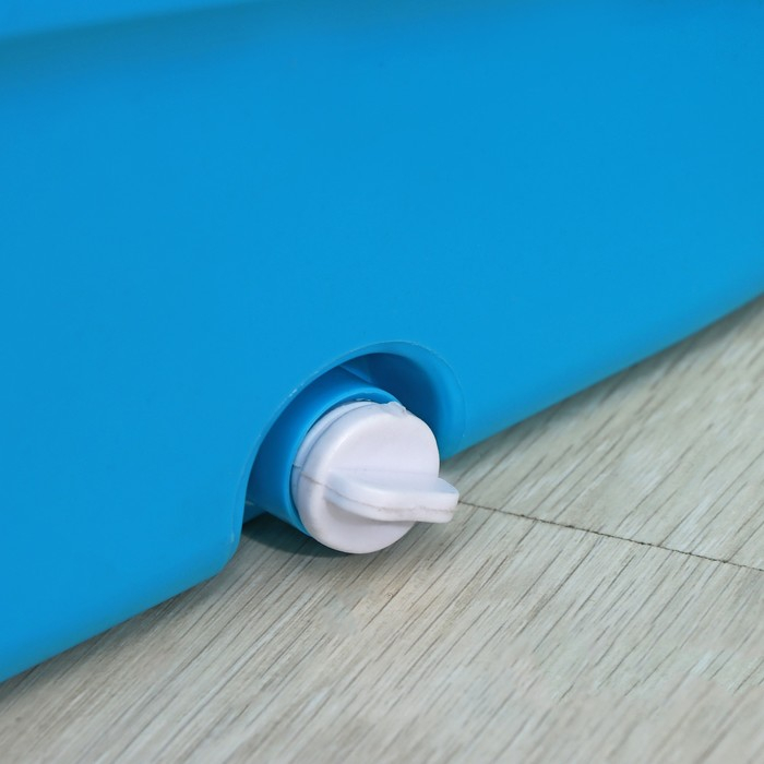 Швабра с отжимом Доляна: ведро с металлической центрифугой, 18 л, запасная насадка из микрофибры, цвет синий