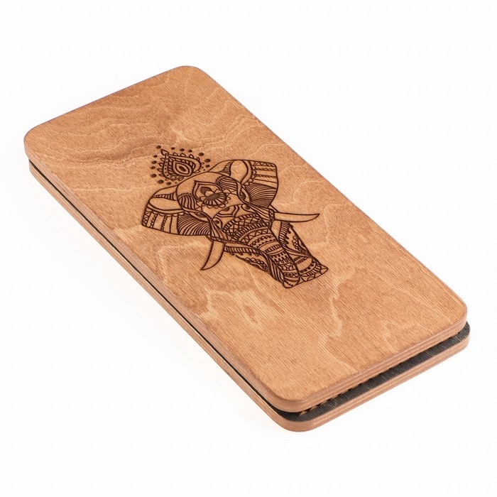 Садху, доска с гвоздями из дерева, для йоги Садху, доска с гвоздями из дерева, для йоги "Слон", для начинающих, шаг 8 мм, 14 х 30 см