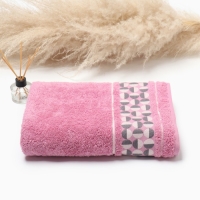 Полотенце махровое Di fronte, 70х130см, цвет розовый, 460г/м, хлопок Полотенце махровое Di fronte, 70х130см, цвет розовый, 460г/м, хлопок