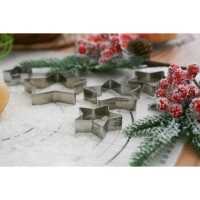 Набор форм для печенья новогодний Доляна &laquo;Звёздочка&raquo;, 5 шт, цвет серебристый