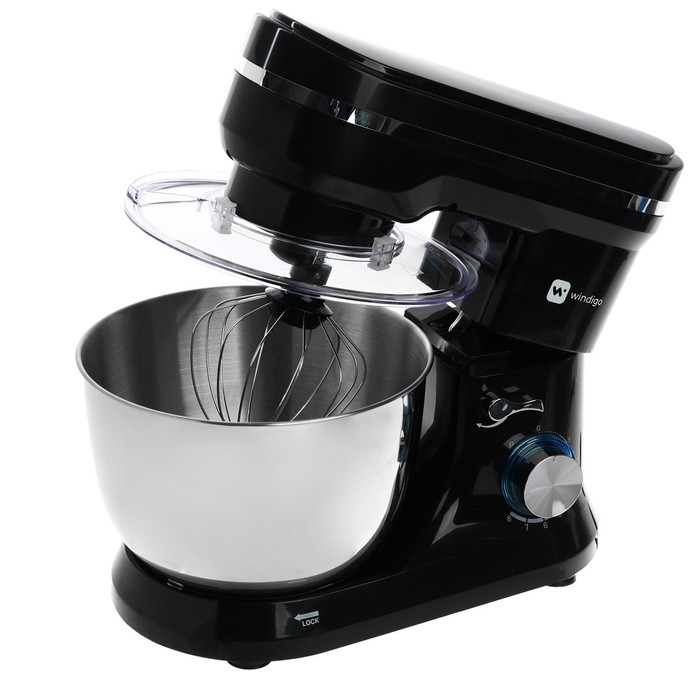 Миксер Windigo WMR-01, планетарный, 1000 Вт, 4.5 л, 8 скоростей, 3 насадки, чёрный Миксер Windigo WMR-01, планетарный, 1000 Вт, 4.5 л, 8 скоростей, 3 насадки, чёрный