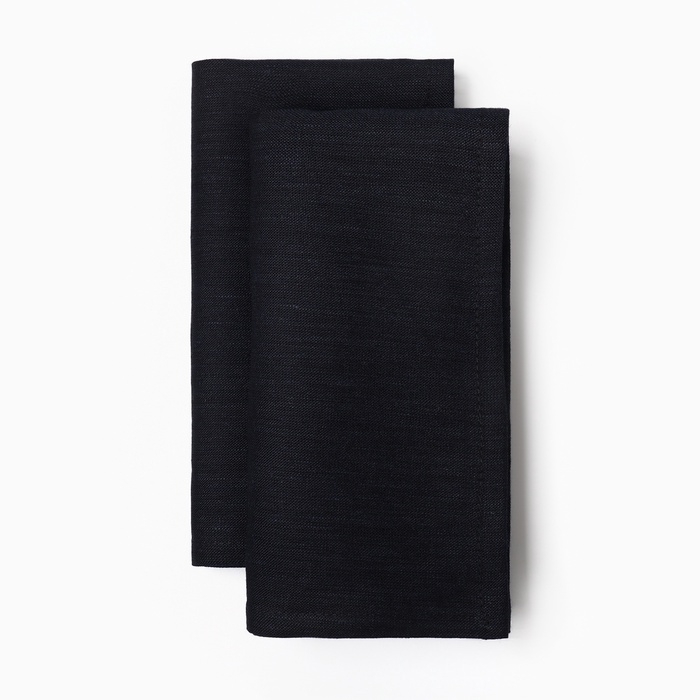 Набор салфеток с декорат. кольцами Этель Dark 40х40 см - 2 шт, 100% лён