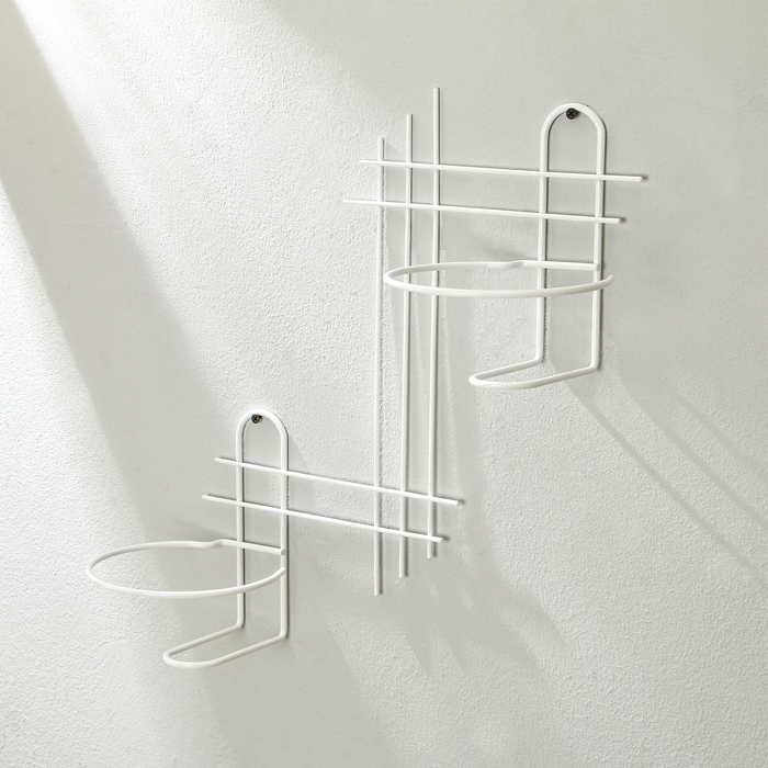 Подвес для кашпо, настенный, d = 16 см, белый, «Прямая-2» Подвес для кашпо, настенный, d = 16 см, белый, «Прямая-2»