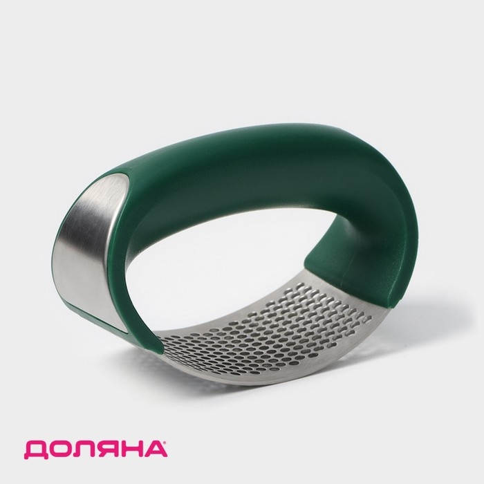 Пресс для чеснока Доляна &laquo;Эсмиральда&raquo;, нержавеющая сталь, цвет зелёный