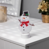 Световая картинка на подставке &laquo;Снеговик&raquo; 11 см, батарейки, свечение тёплое белое