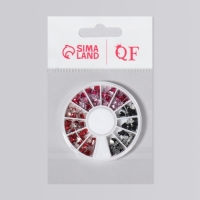 Заклёпки для ногтей, объёмные, 12 ячеек, цвет чёрный/розовый/красный Заклёпки для ногтей, объёмные, 12 ячеек, цвет чёрный/розовый/красный