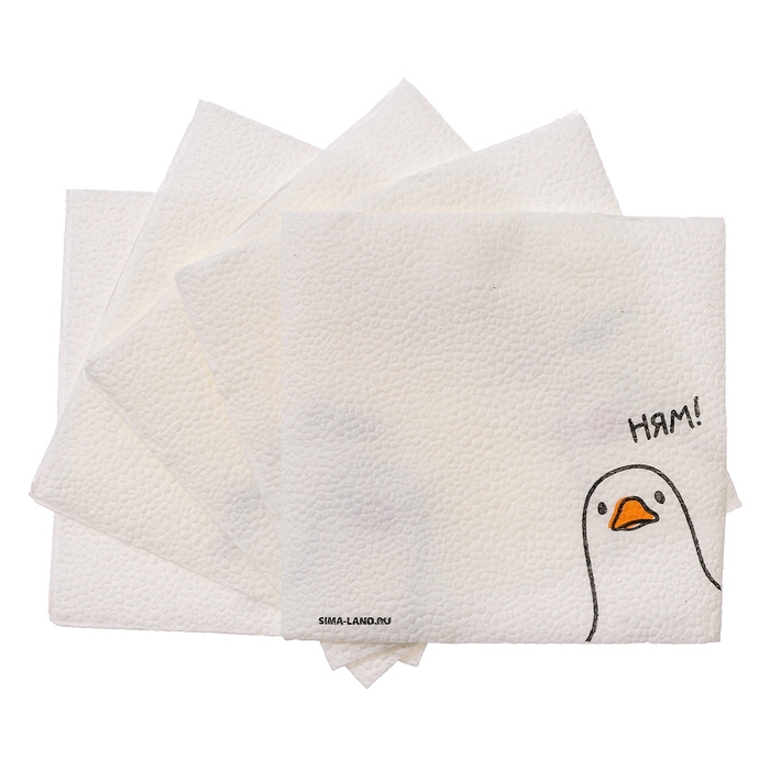 Салфетки бумажные однослойные Салфетки бумажные однослойные "Гусь"ням 24х24 см, набор 20 шт.