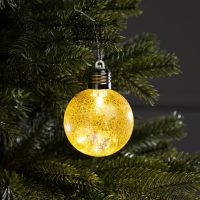 Елочный шар «Ледяной узор» d=8 cм, 1 LED, LR44x3 (в комплекте), свечение тёплое белое Елочный шар «Ледяной узор» d=8 cм, 1 LED, LR44x3 (в комплекте), свечение тёплое белое