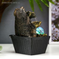 Фонтан настольный от сети, подсветка "Бронзовый Ганеша и лотосы" 22х13х13 см Фонтан настольный от сети, подсветка "Бронзовый Ганеша и лотосы" 22х13х13 см