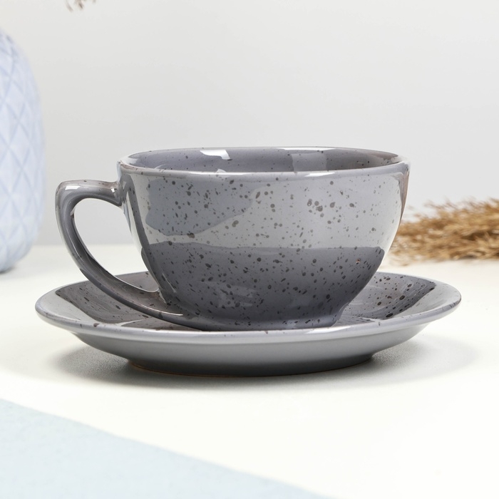 Чайная пара Чайная пара "Элегант" 0,25л / 11х6,5см + блюдце 15см, туман