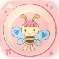 Набор бамбуковой посуды &laquo;Бабочка&raquo;, 5 предметов: тарелка, миска, стакан, вилка, ложка