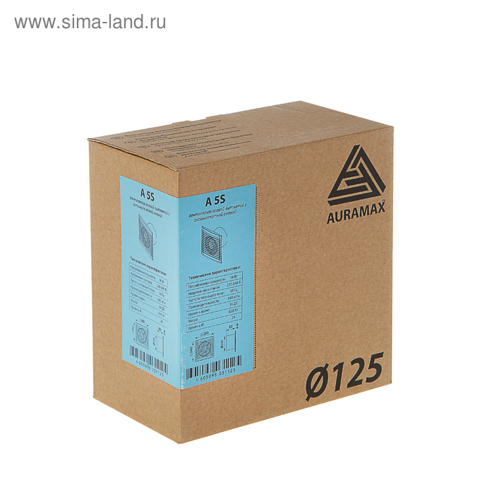 Вентилятор вытяжной AURAMAX A 5, 160х180 мм, d=125 мм, 220‒240 В