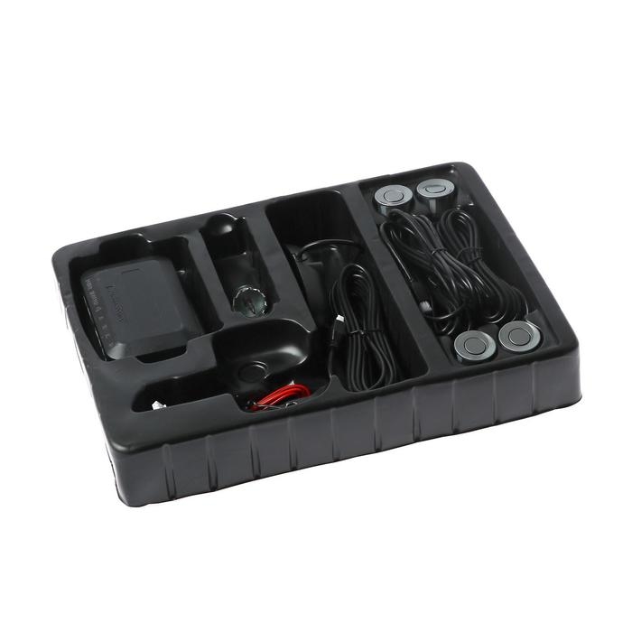 Парковочная система, 4 датчика, LED-экран, 12 В, датчик серый