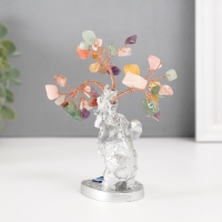 Сувенир бонсай "Серебристый слон с денежным деревом" цветные 36 камней 6,2х4,5х13,5 см Сувенир бонсай "Серебристый слон с денежным деревом" цветные 36 камней 6,2х4,5х13,5 см