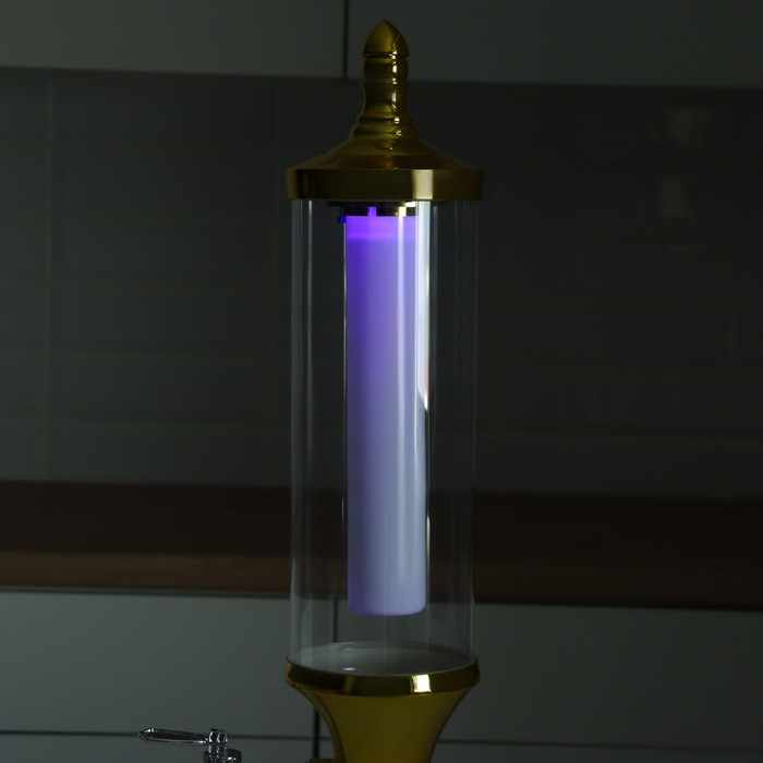 Башня пивная &laquo;Петронас&raquo;, 3 л, колба с подсветкой, 2 батарейки, цвет золотой