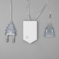 Гирлянда &laquo;Бахрома&raquo; 2.4 &times; 0.9 м с насадками &laquo;Ёлки&raquo;, IP20, прозрачная нить, 138 LED, свечение белое, 8 режимов, 220 В