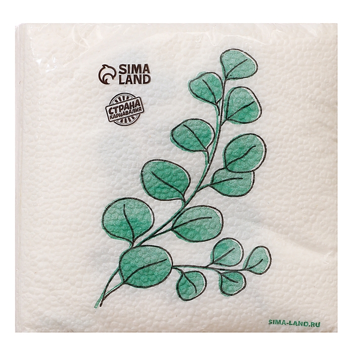 Салфетки бумажные однослойные Салфетки бумажные однослойные "Эко" эвкалипт 24х24 см, набор 20 шт.
