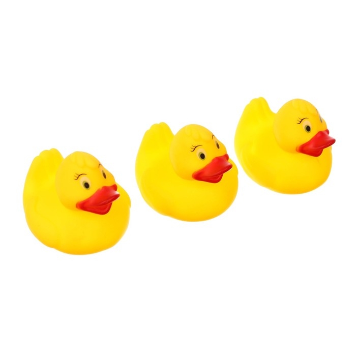Набор резиновых игрушек для ванны &laquo;Мыльница: Уточки&raquo;, 13,5 см, с пищалкой, 4 шт., Крошка Я