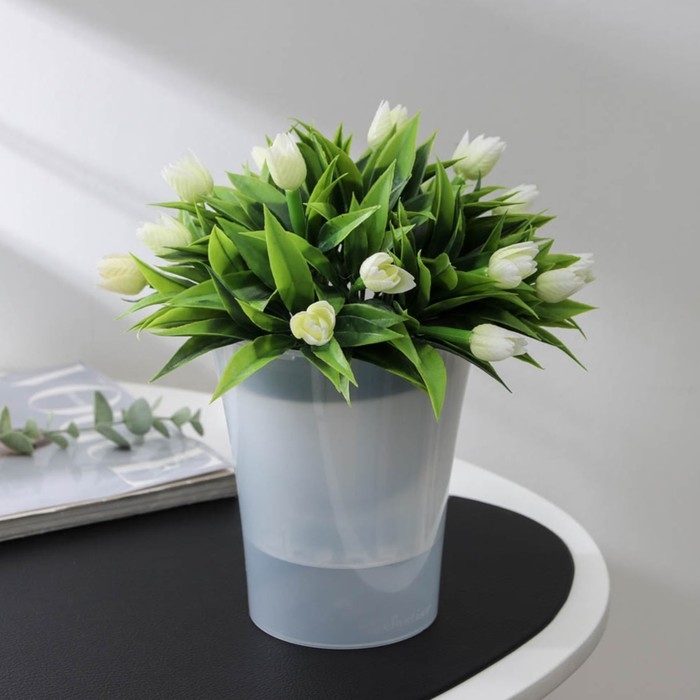 Кашпо для цветов со вставкой &laquo;Арте-Дея&raquo;, 1,25 л, цвет дымчатый