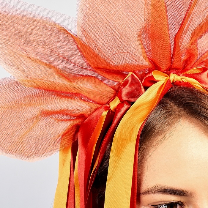 Карнавальный ободок &laquo;Лучистое солнце&raquo;, цвет красно-оранжевый