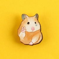 Значок деревянный &laquo;Хомяк &raquo;, серия мемы , 2,6 х 3,3 см