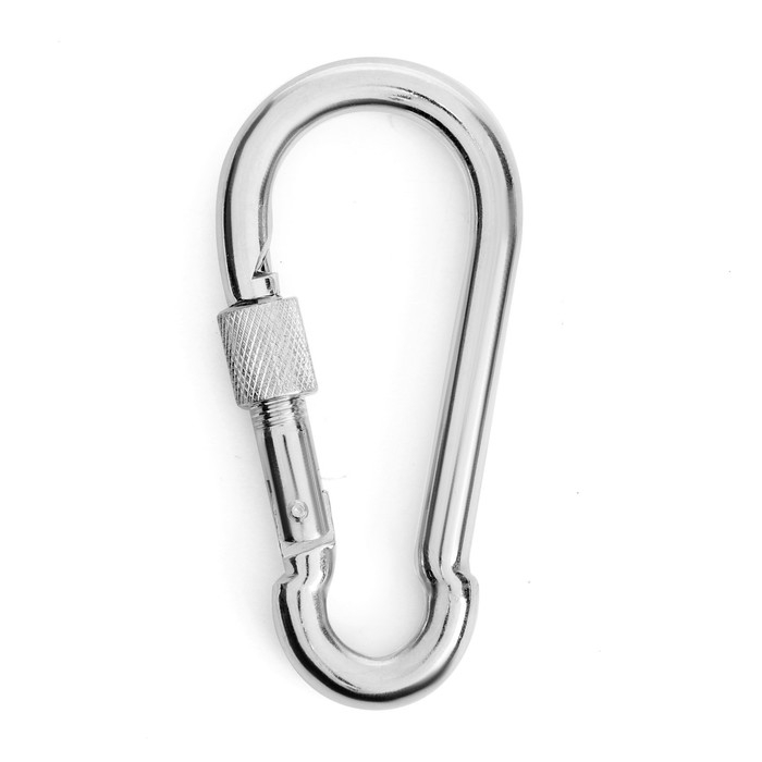 Карабин монтажный с фиксатором ТУНДРА krep, DIN5299D, 10х100 мм, оцинкованный, 1 шт. Карабин монтажный с фиксатором ТУНДРА krep, DIN5299D, 10х100 мм, оцинкованный, 1 шт.