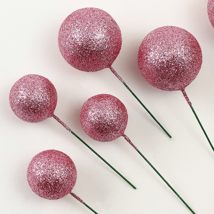 Набор топперов «Бусины», набор 20 шт., цвет розовый Набор топперов «Бусины», набор 20 шт., цвет розовый