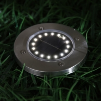 Садовый светильник на солнечной батарее, 11.5 × 13 × 11.5 см, 16 LED, свечение тёплое белое Садовый светильник на солнечной батарее, 11.5 × 13 × 11.5 см, 16 LED, свечение тёплое белое