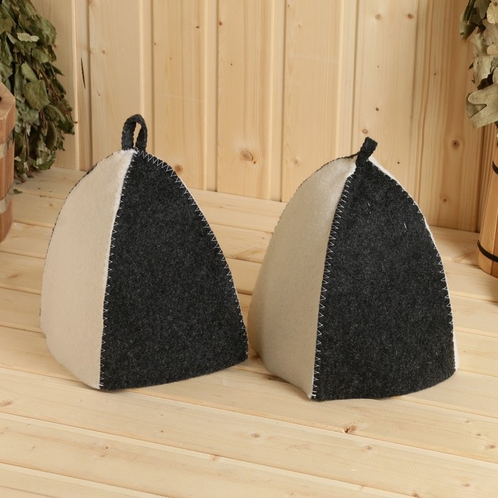 Набор шапок для бани Набор шапок для бани "Классическая" комбинированная 2 шт