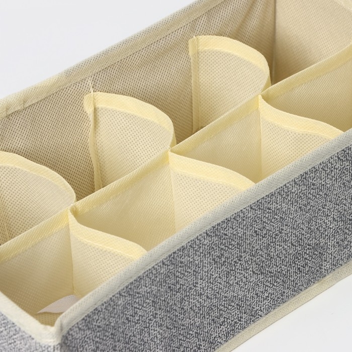 Органайзер для хранения белья Доляна &laquo;Европа&raquo;, 8 ячеек, 28&times;14&times;10 см, цвет бежевый