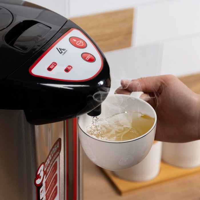 Термопот Luazon LET-5001, 750 Вт, 5.8 л, 3 способа подачи воды, серый Термопот Luazon LET-5001, 750 Вт, 5.8 л, 3 способа подачи воды, серый