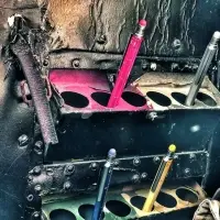 Ручка шариковая Construction, мультиинструмент, красная